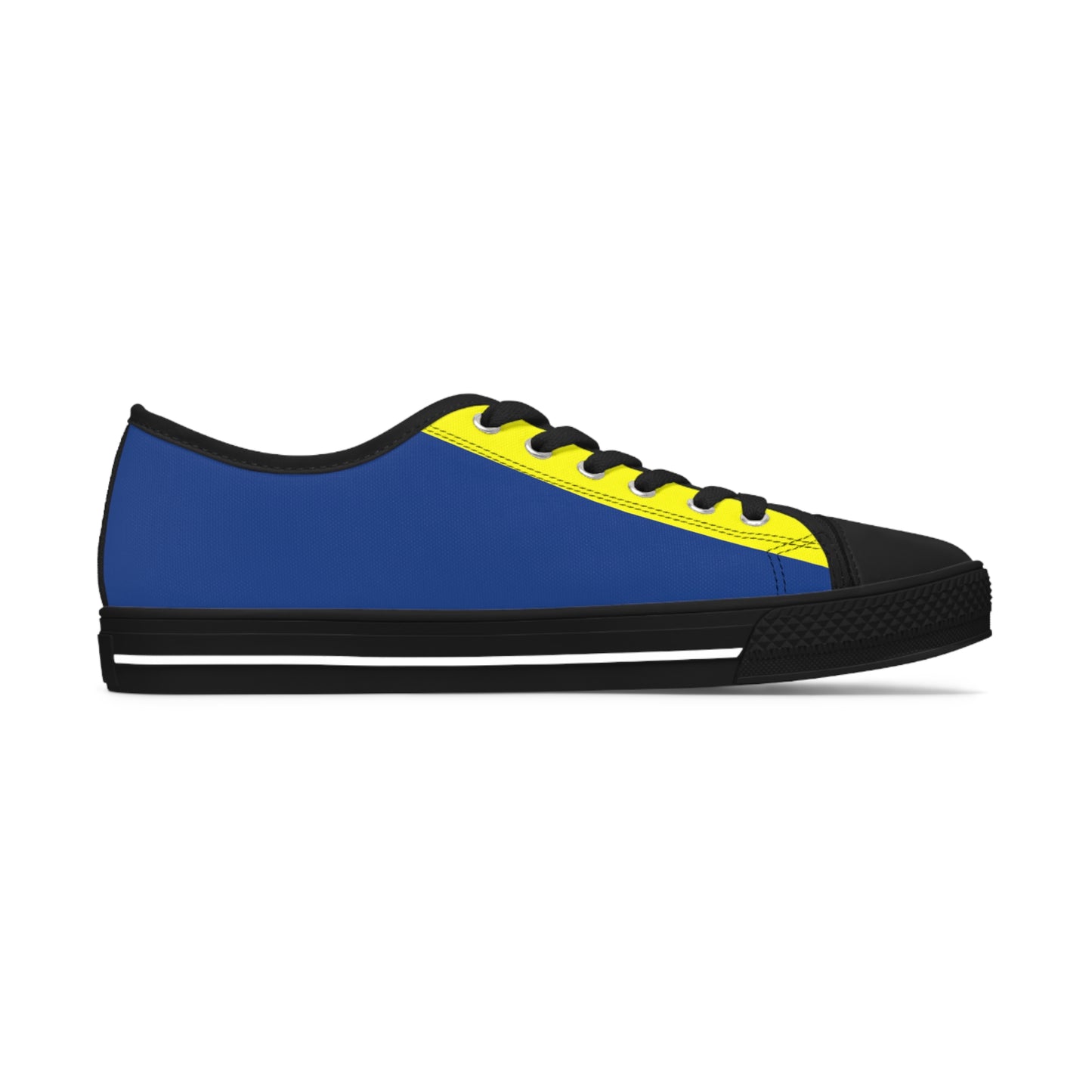 Yellow On Blue Women's Low Top Sneakers