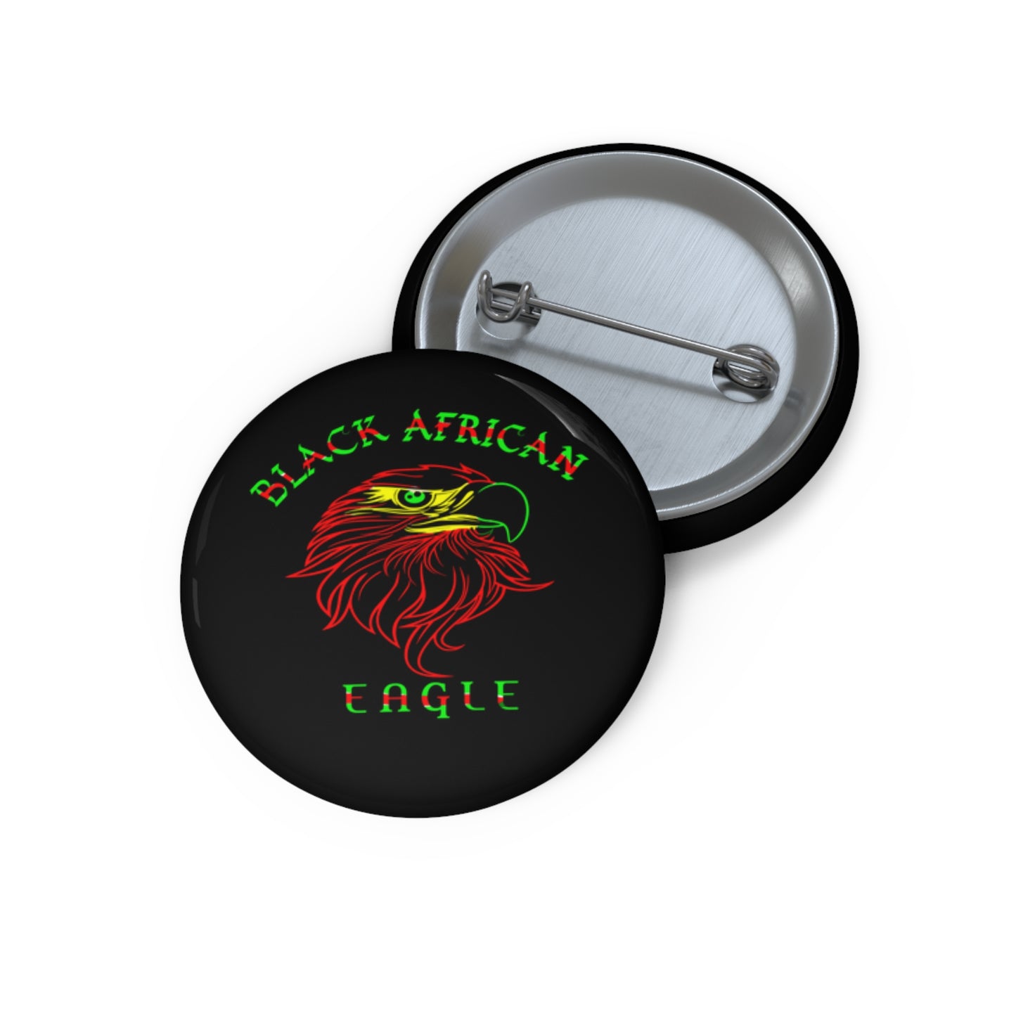 Black African Eagle Pin Buttons