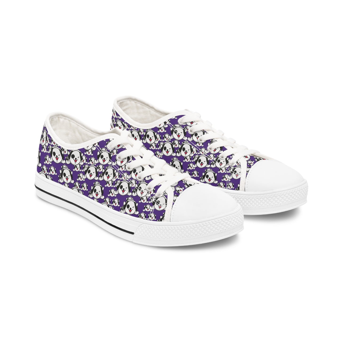 Dog on Purple Women's Low Top Sneakers