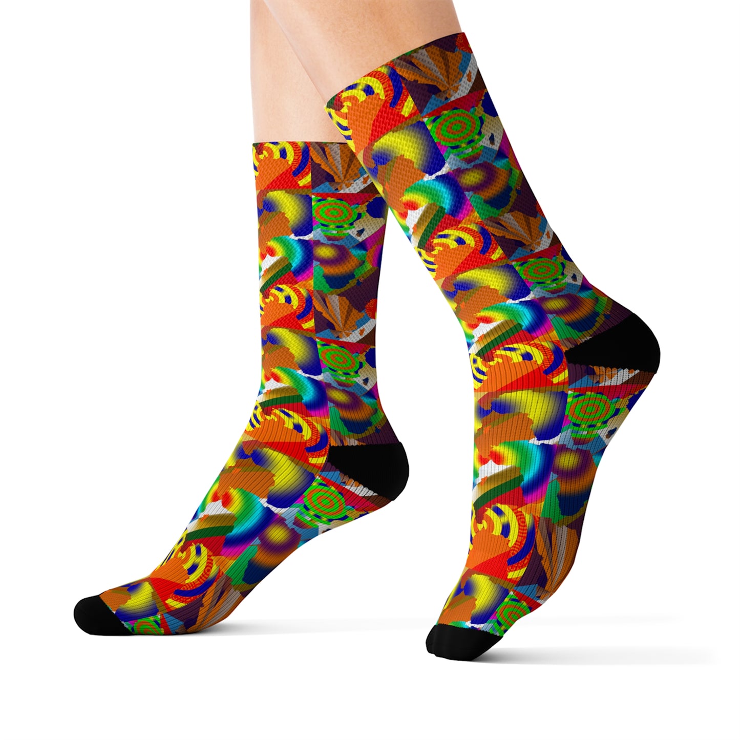 9 Africas  Collage  Sublimation Socks