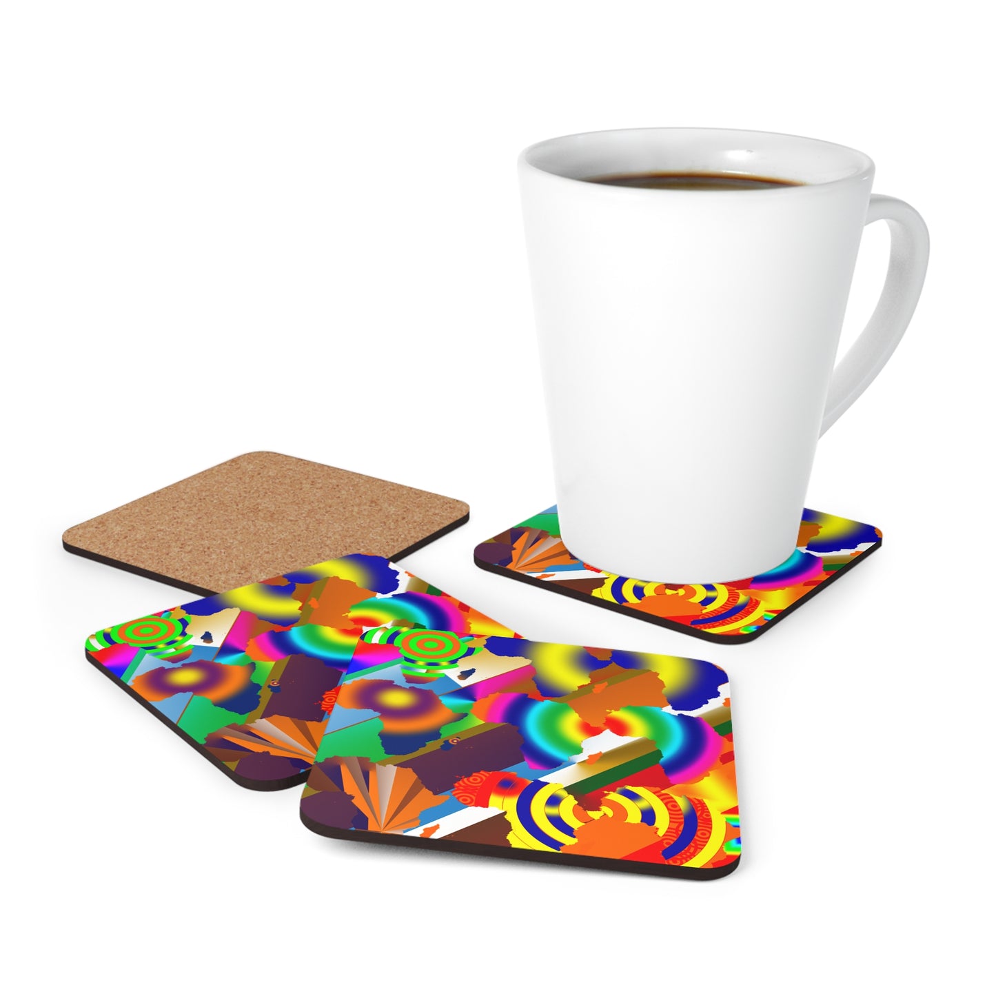 9 Africa's Collage  Corkwood Coaster Set