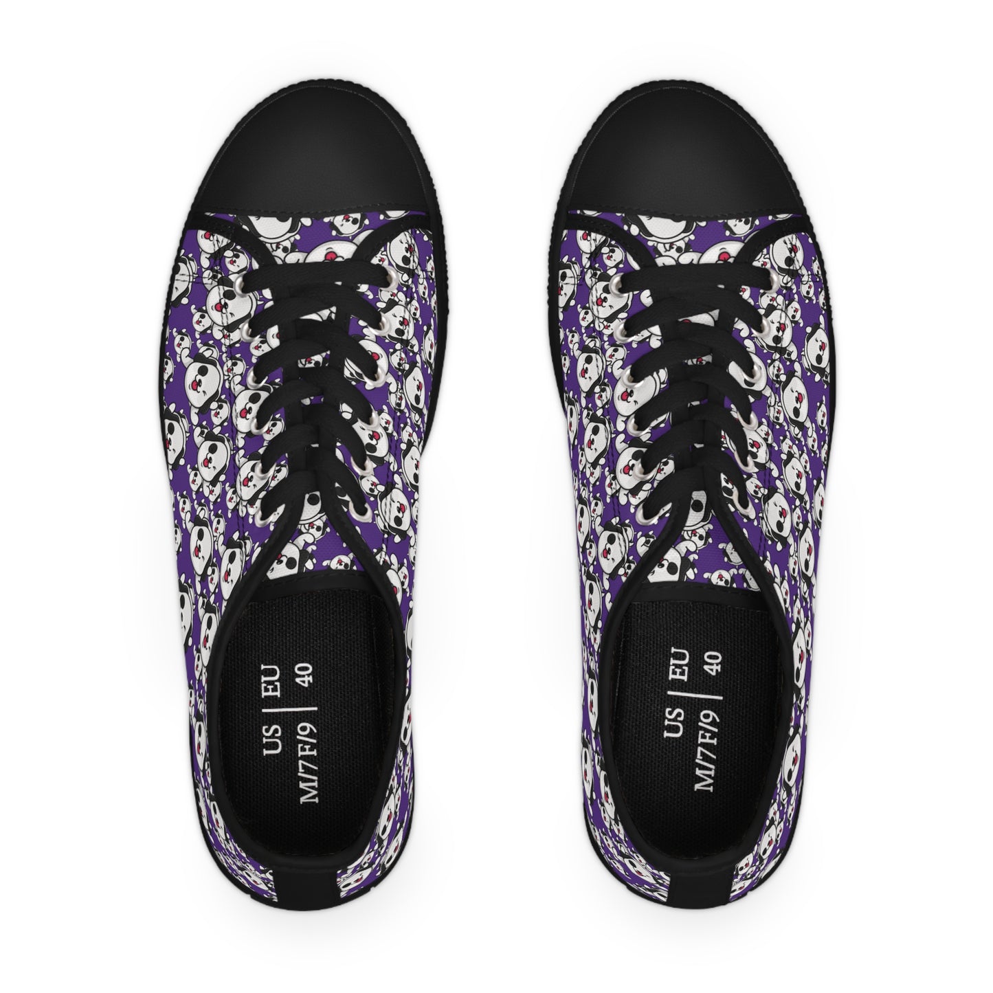 Dog on Purple Women's Low Top Sneakers