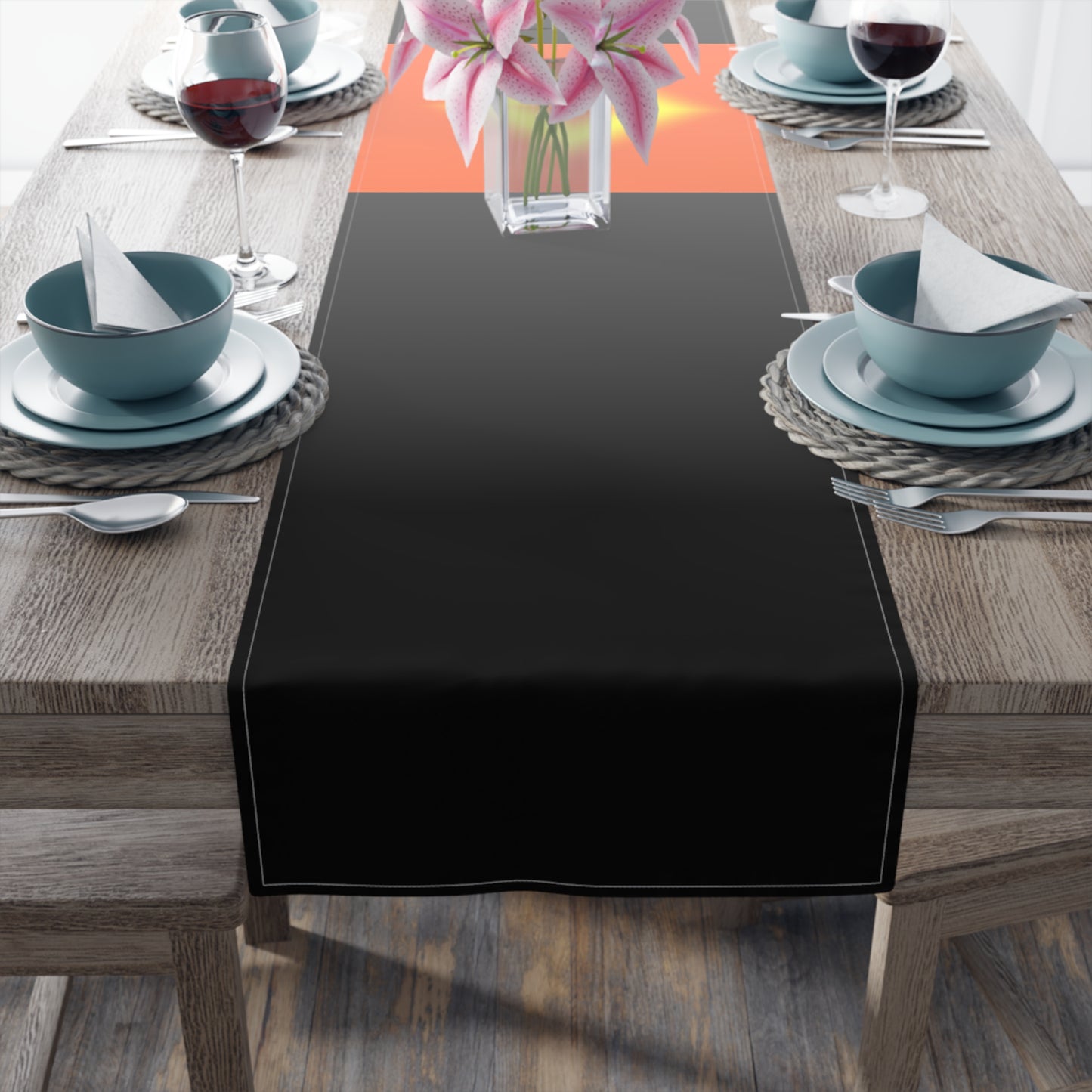 The Bishop [Black]  Table Runner (Cotton, Poly)