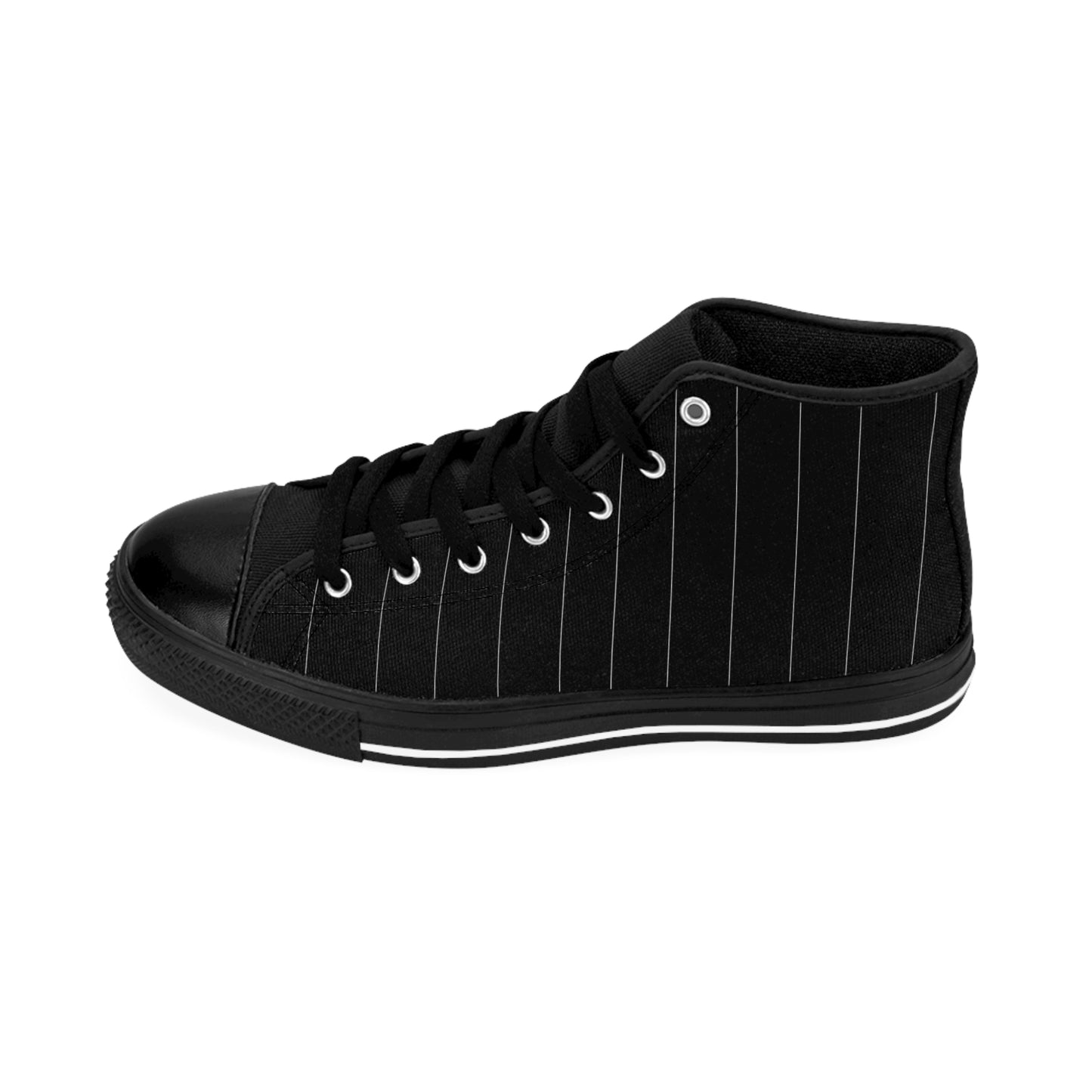 Black Pinstriped Women's Classic Sneakers