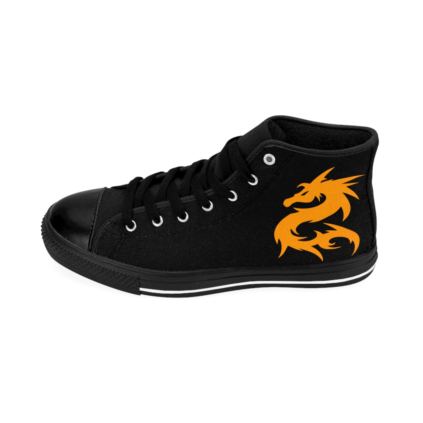 Golden Dragon On Black Women's Classic Sneakers