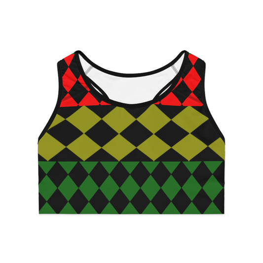 Pan African  FLAG ( Optical ) Sports Bra (AOP)