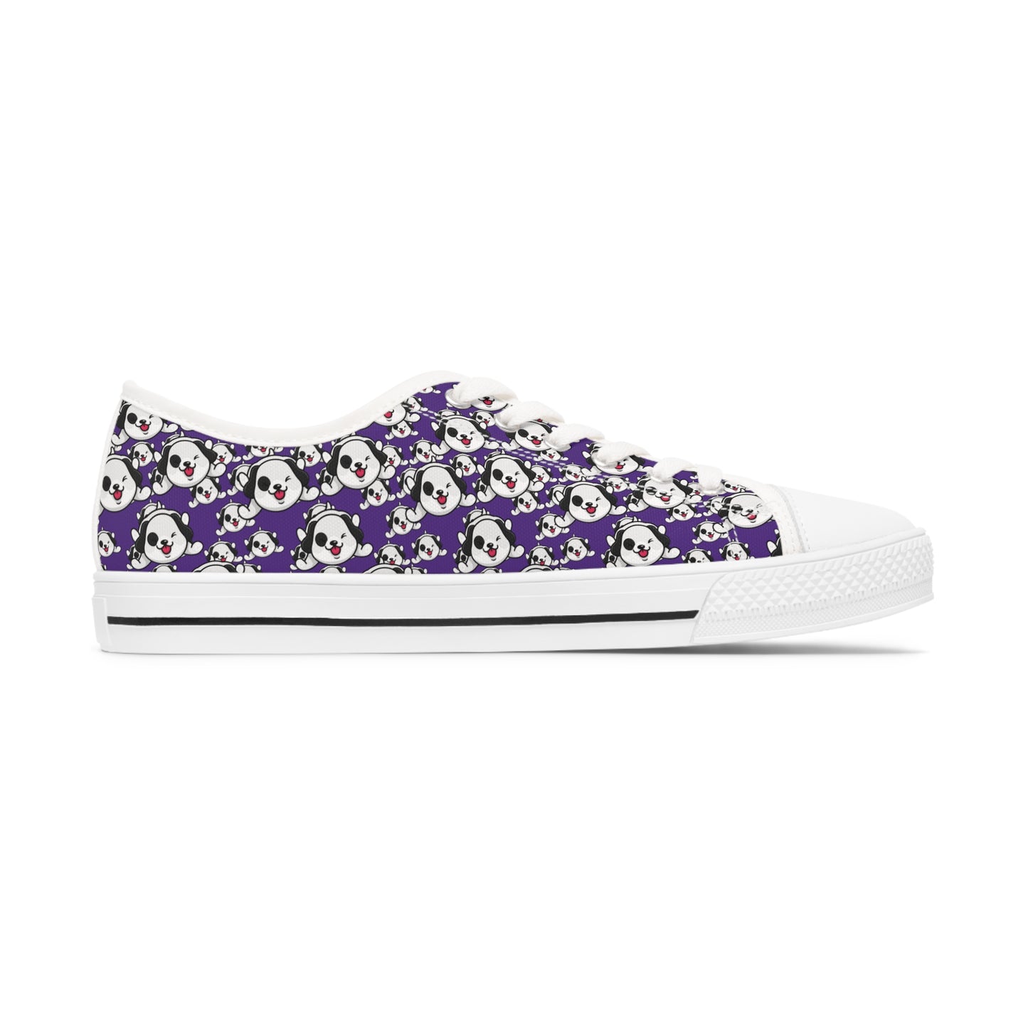 Dog on Purple Women's Low Top Sneakers