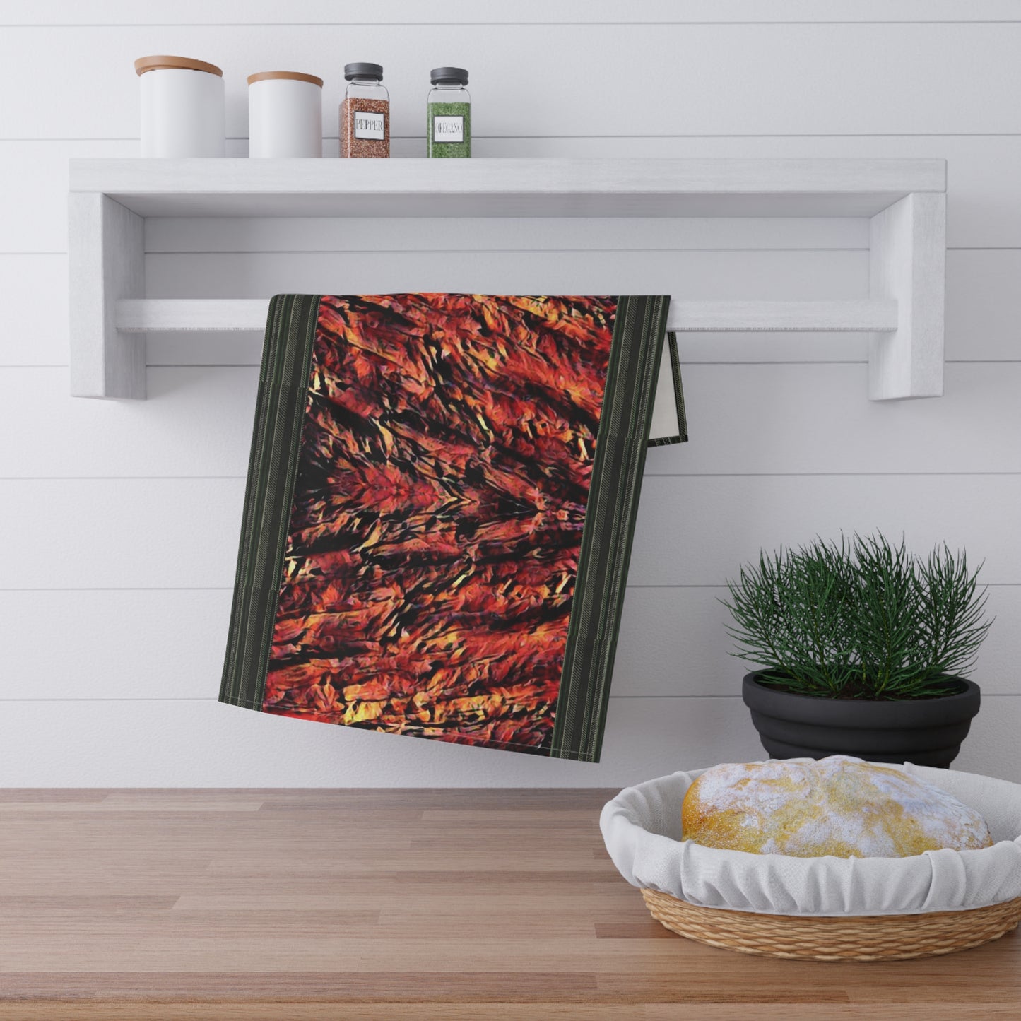 Red  Wood Kitchen Towel