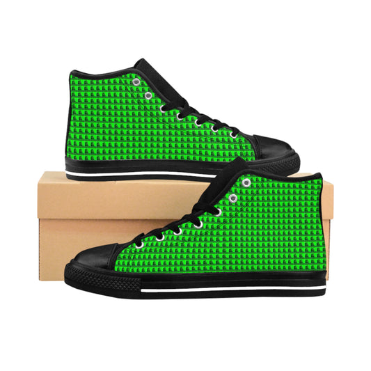 Black Chrome On Green Strain Women's Classic Sneakers