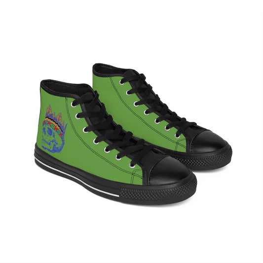 Queen SKULL On Green  Women's Classic Sneakers