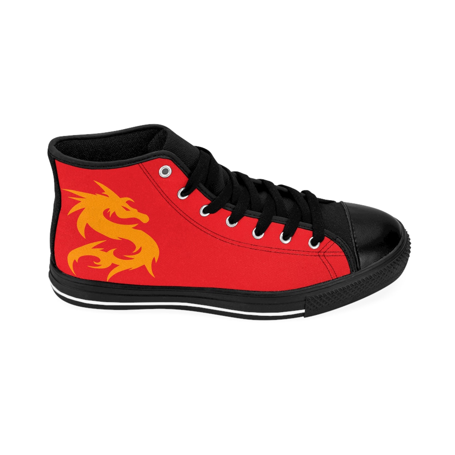 Golden Dragon On Red Women's Classic Sneakers