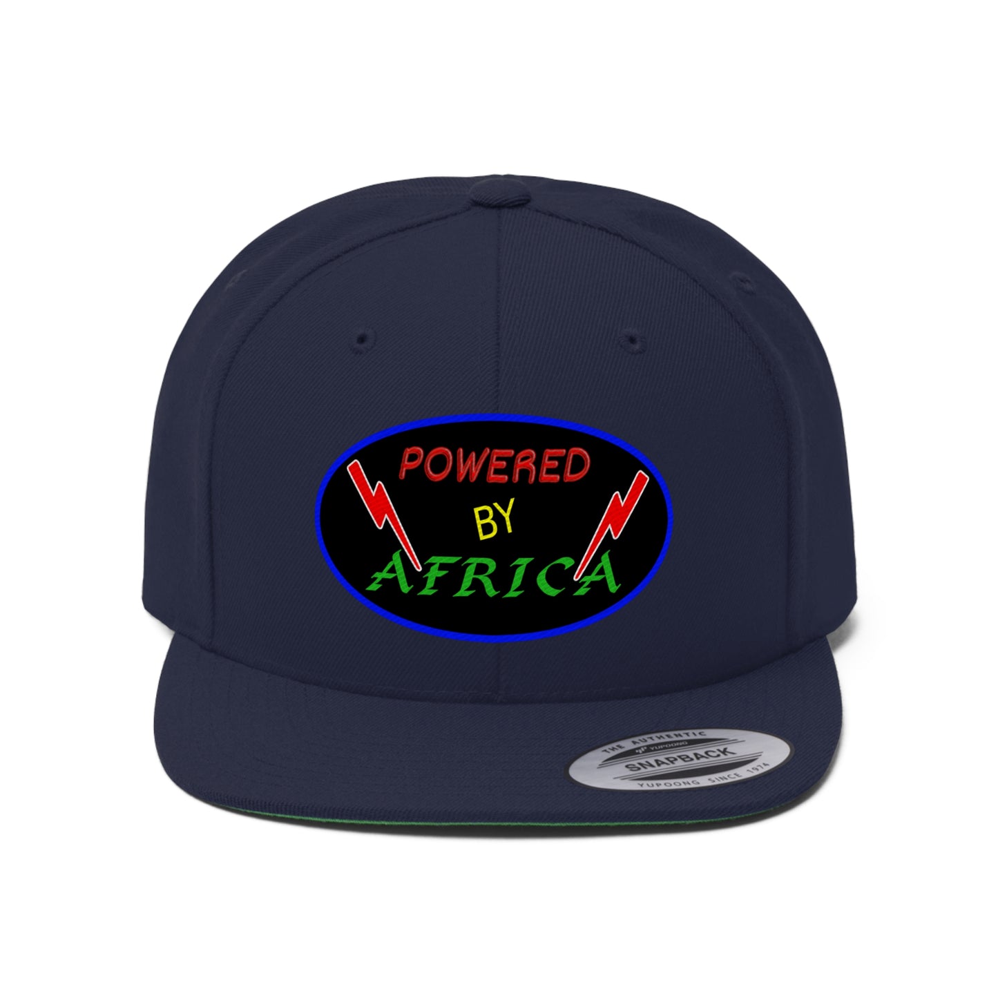 Powered By Africa (EMBROIDERED)  Unisex Flat Bill Hat