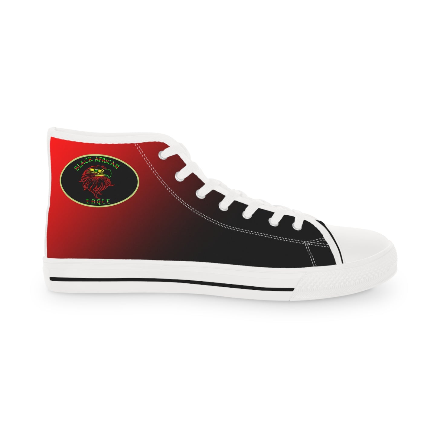 Black African Eagle Men's High Top Sneakers