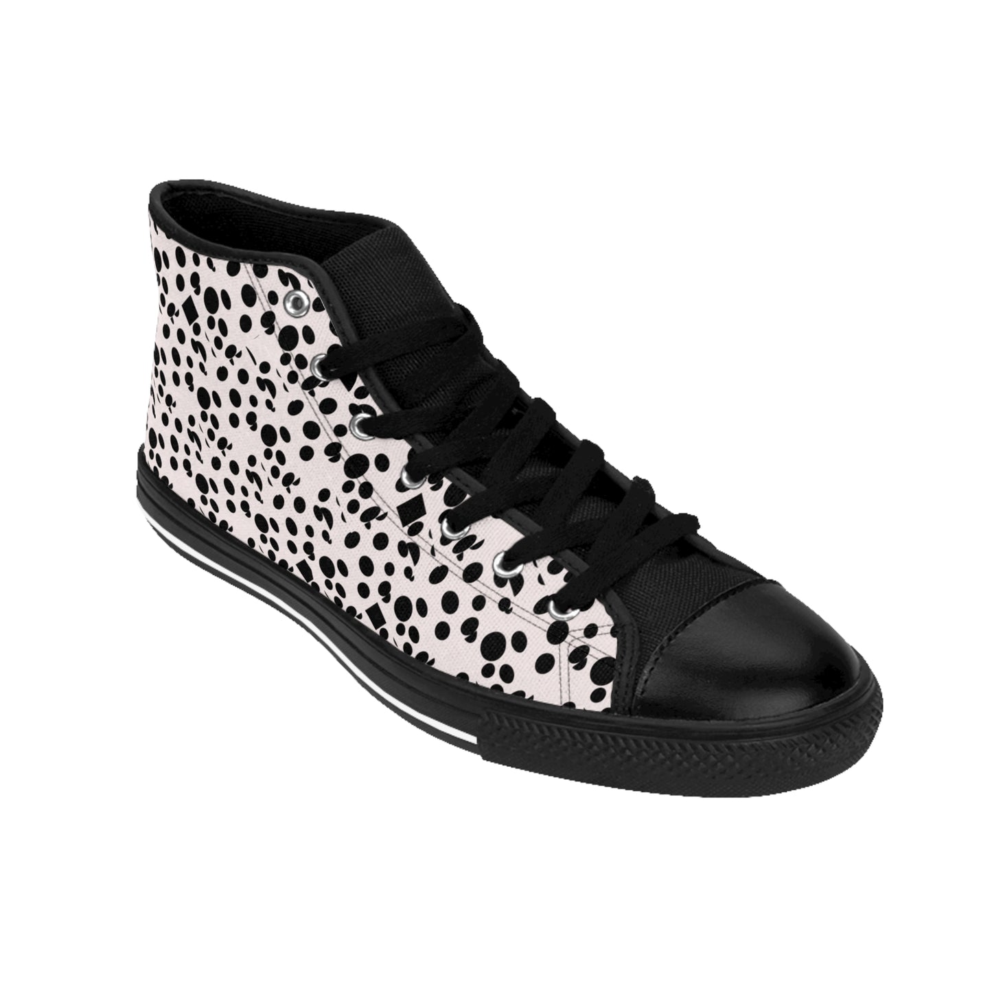 Small Black Dots on white Women's Classic Sneakers