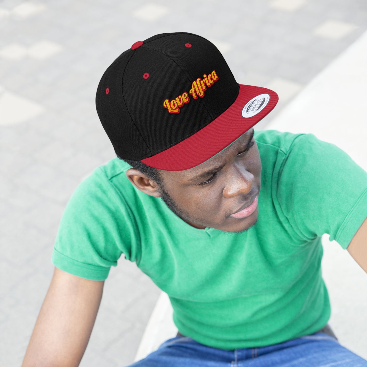 Love Africa (EMBROIDERED)  Unisex Flat Bill Hat