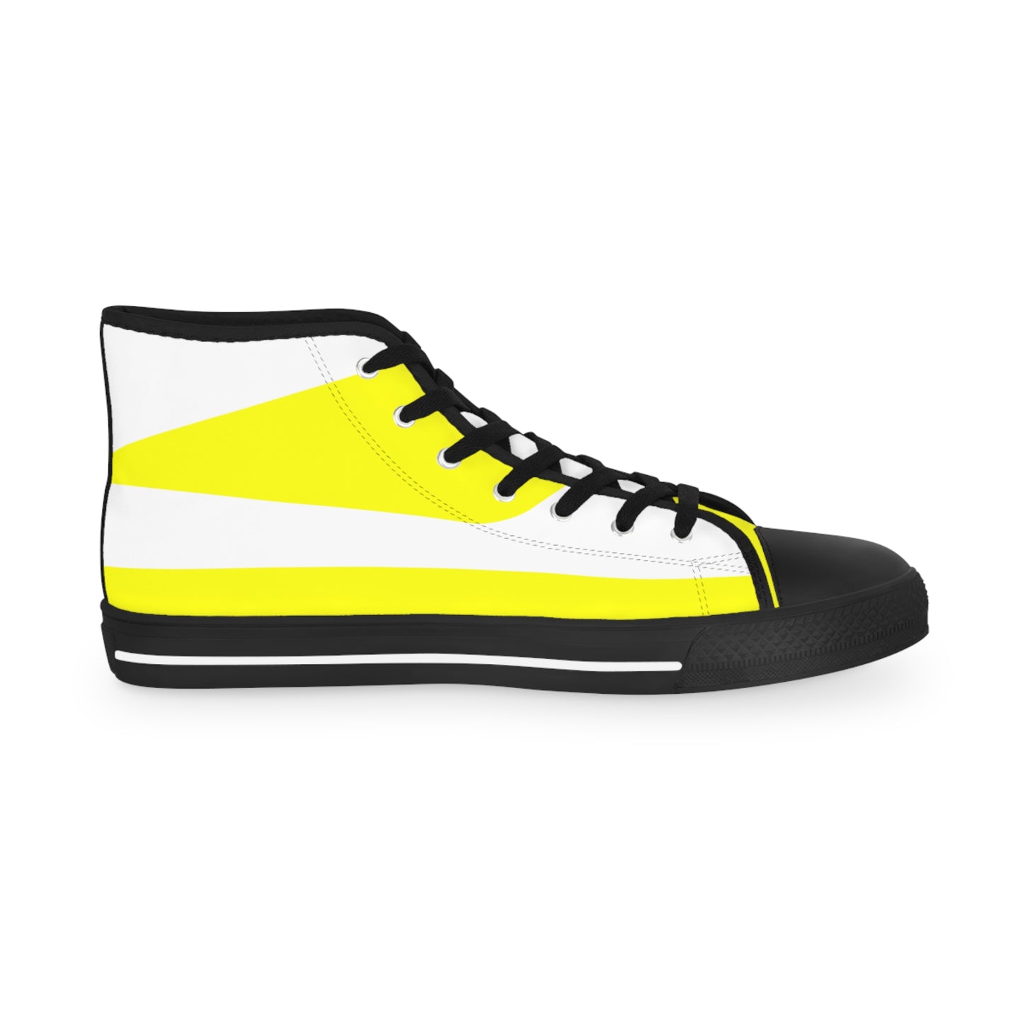 Yellow On White Men's High Top Sneakers