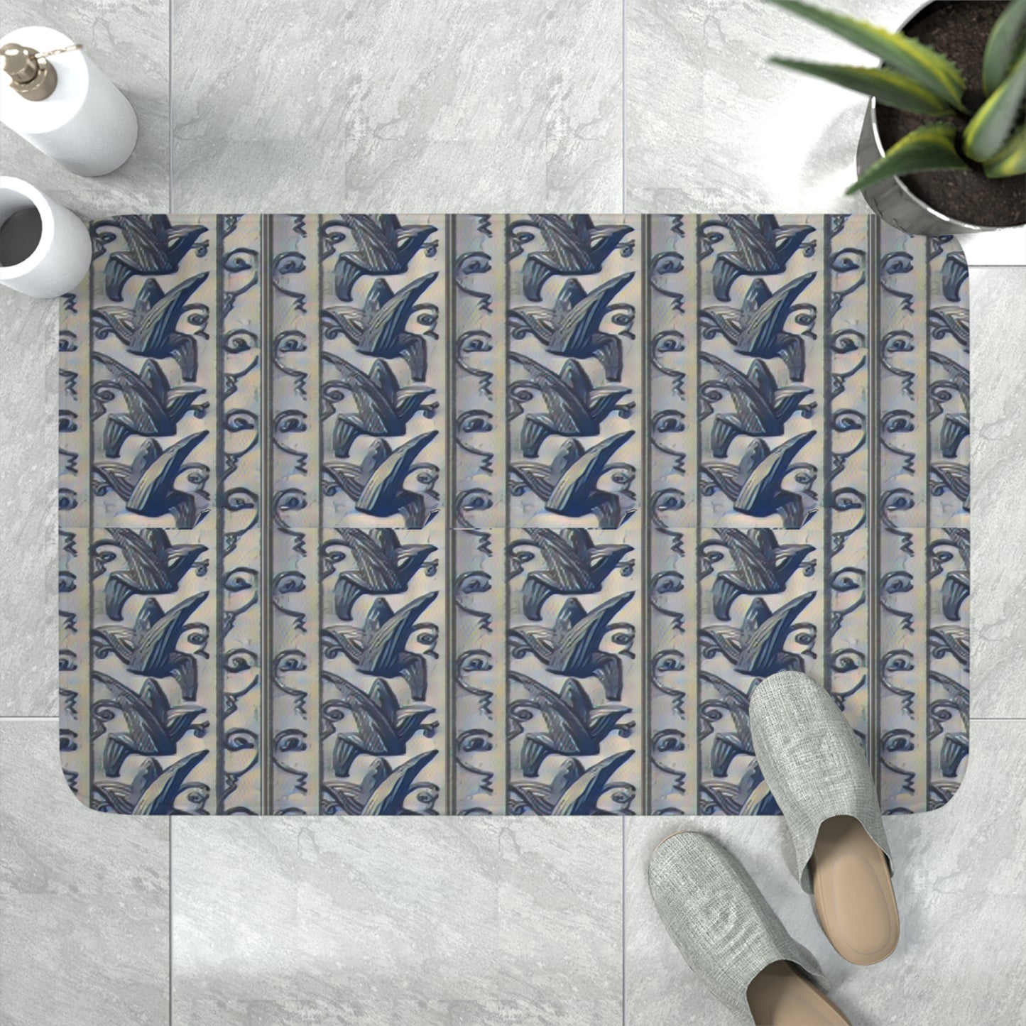 Janet Birds m Memory Foam Bath Mat