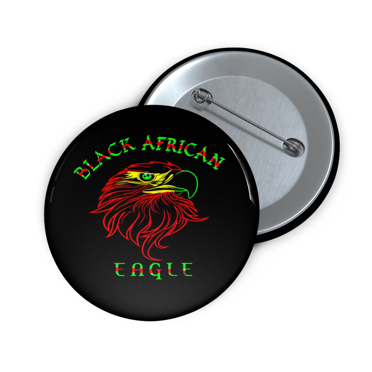 Black African Eagle Pin Buttons