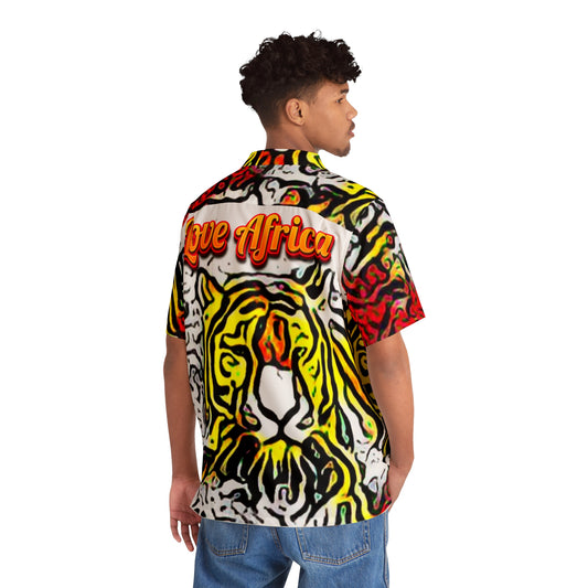 Tiger I love Africa  Men's Hawaiian Shirt