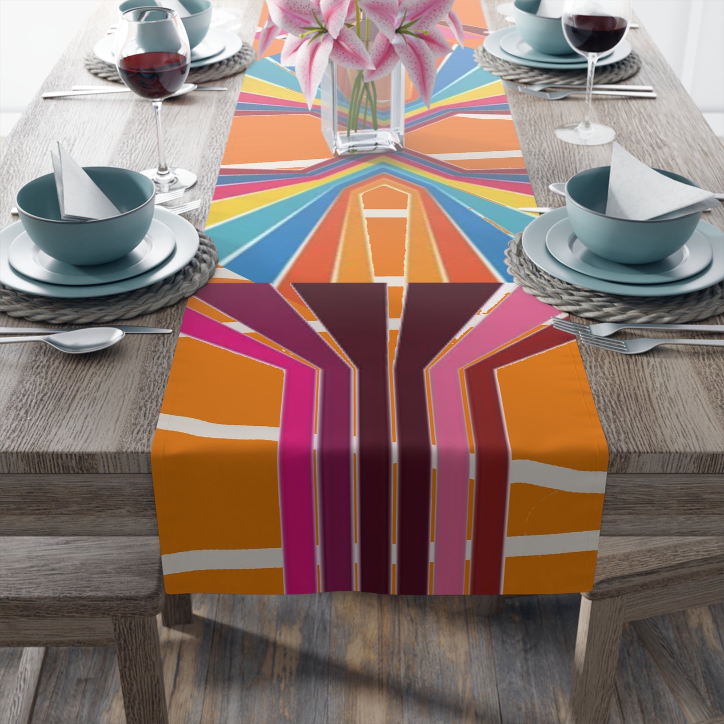 Bent Straw Table Runner (Cotton, Poly)