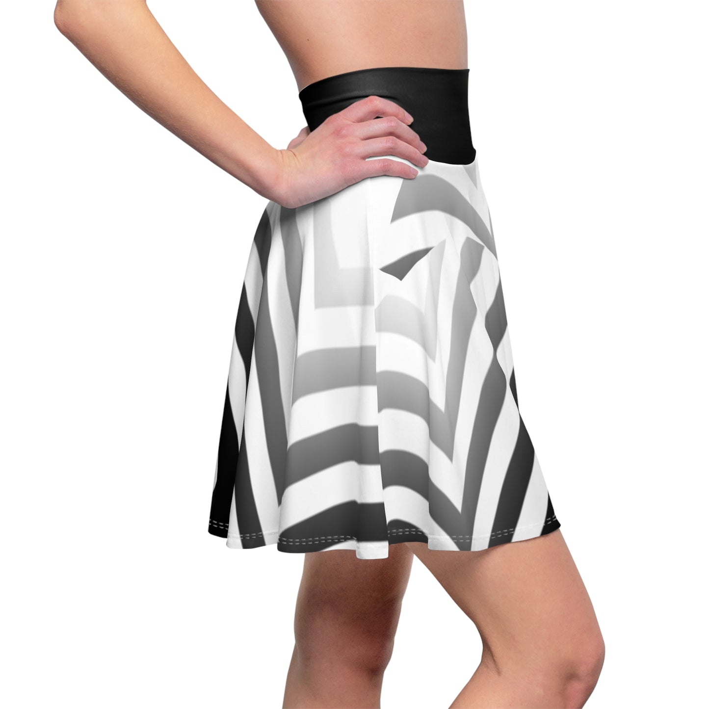 B & W Arrow Down Women's Skater Skirt