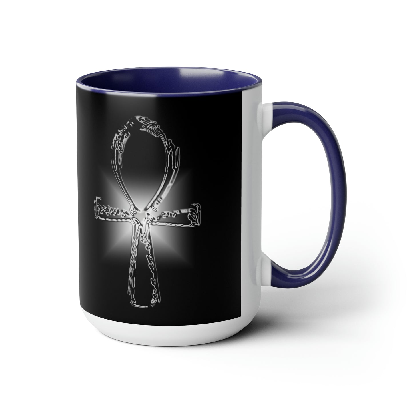 Glass ANKH Two-Tone Coffee Mugs, 15oz