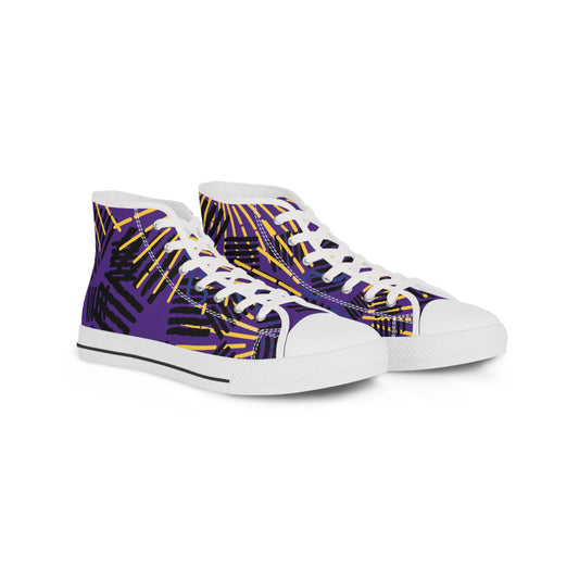 Yellow Sparks Men's High Top Sneakers