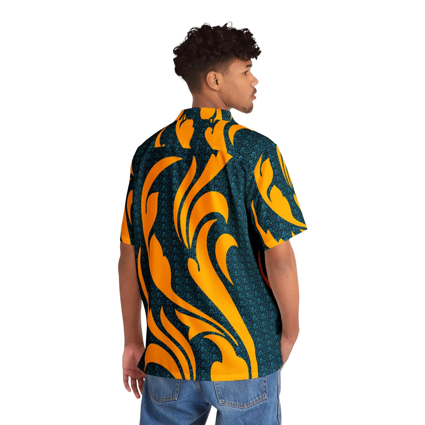 Flaming Gold  Men's Hawaiian Shirt