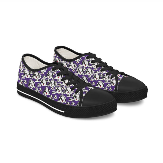 Dog on Purple Women's Low Top Sneakers