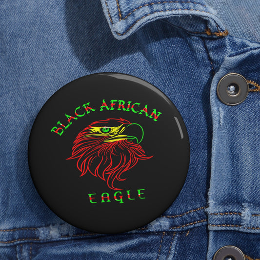 Black African Eagle Pin Buttons