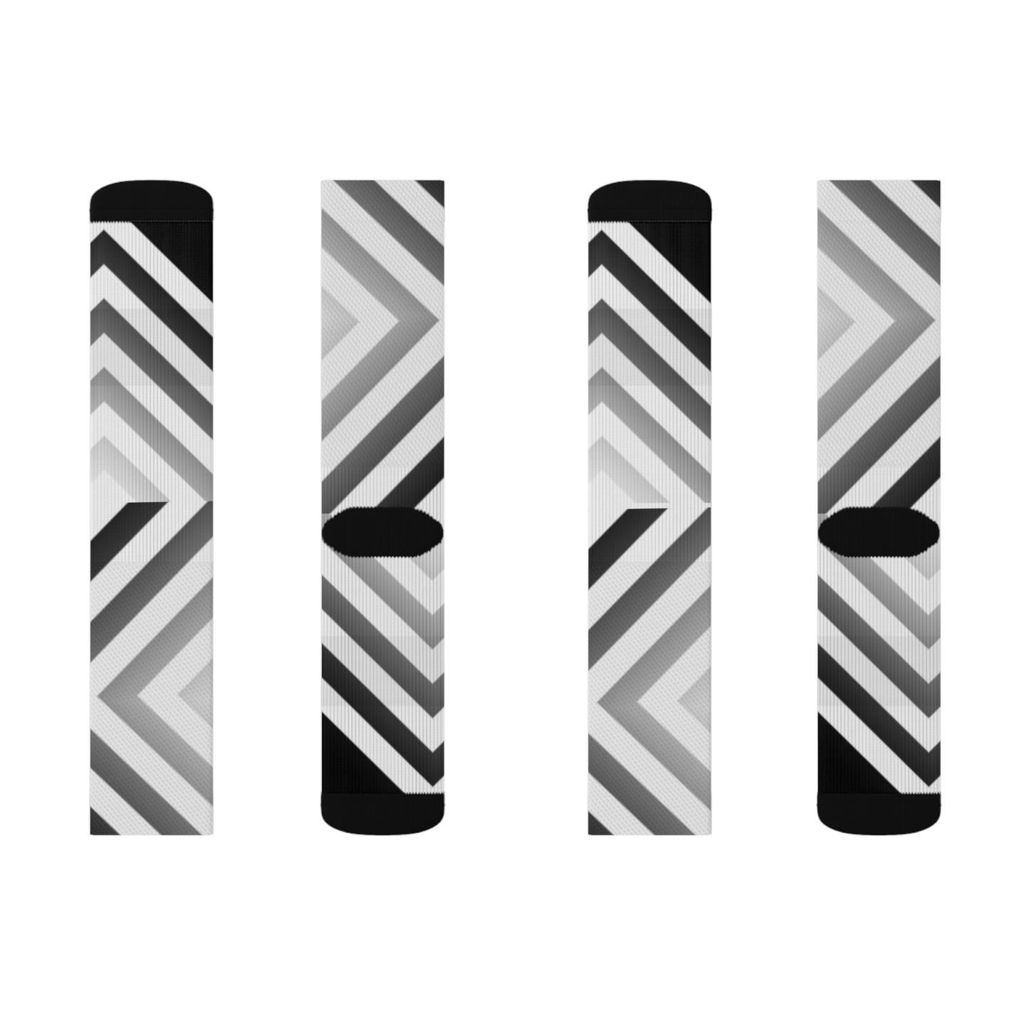 B & W Arrow Down       Sublimation Socks