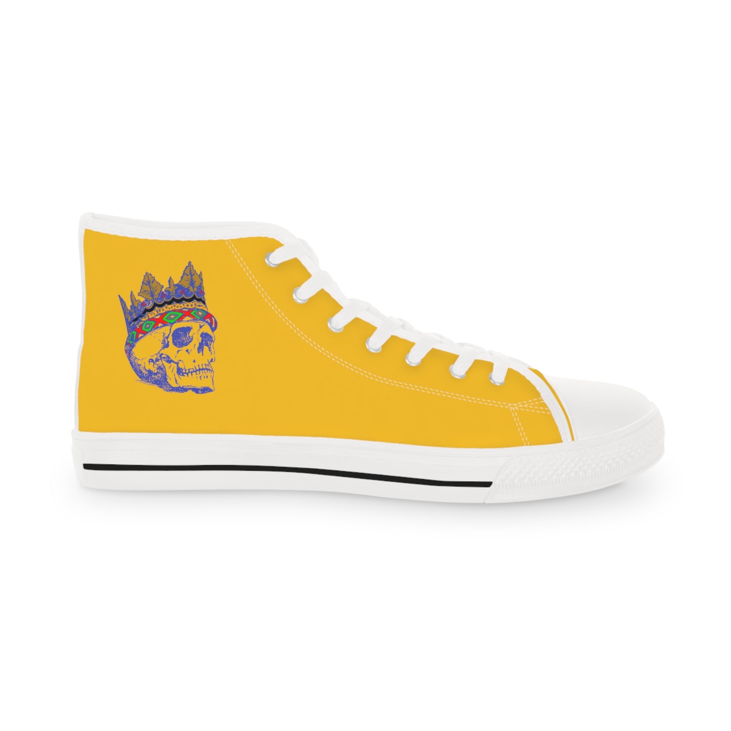 KING  SKULL On Mustard Men's High Top Sneakers