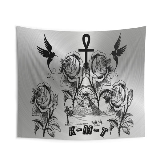 K M T FLOWERS Wall Tapestry