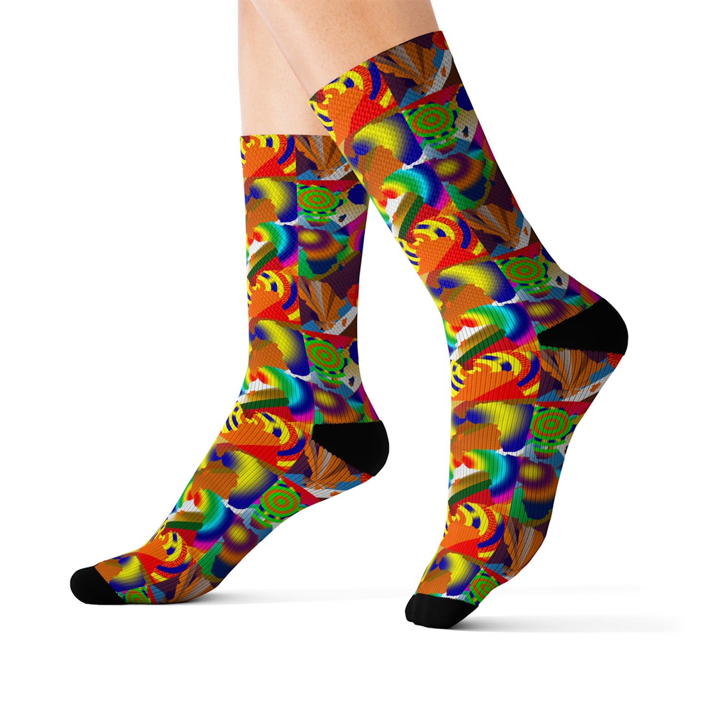 9 Africas  Collage  Sublimation Socks