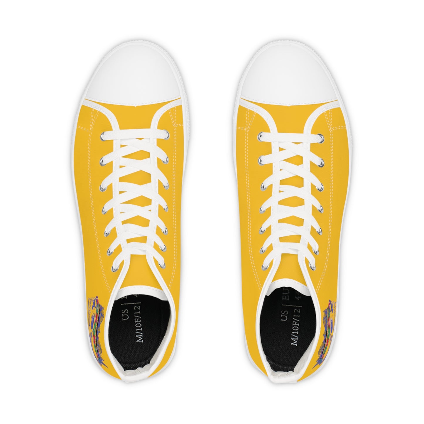 KING  SKULL On Mustard Men's High Top Sneakers