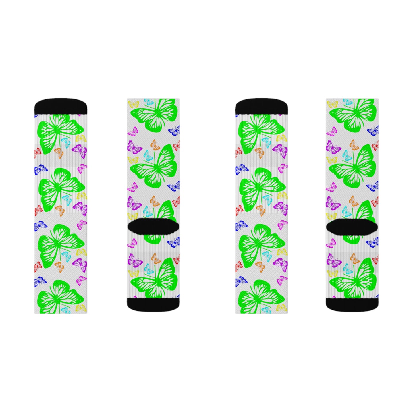 Butterfly [White] Tubed Socks