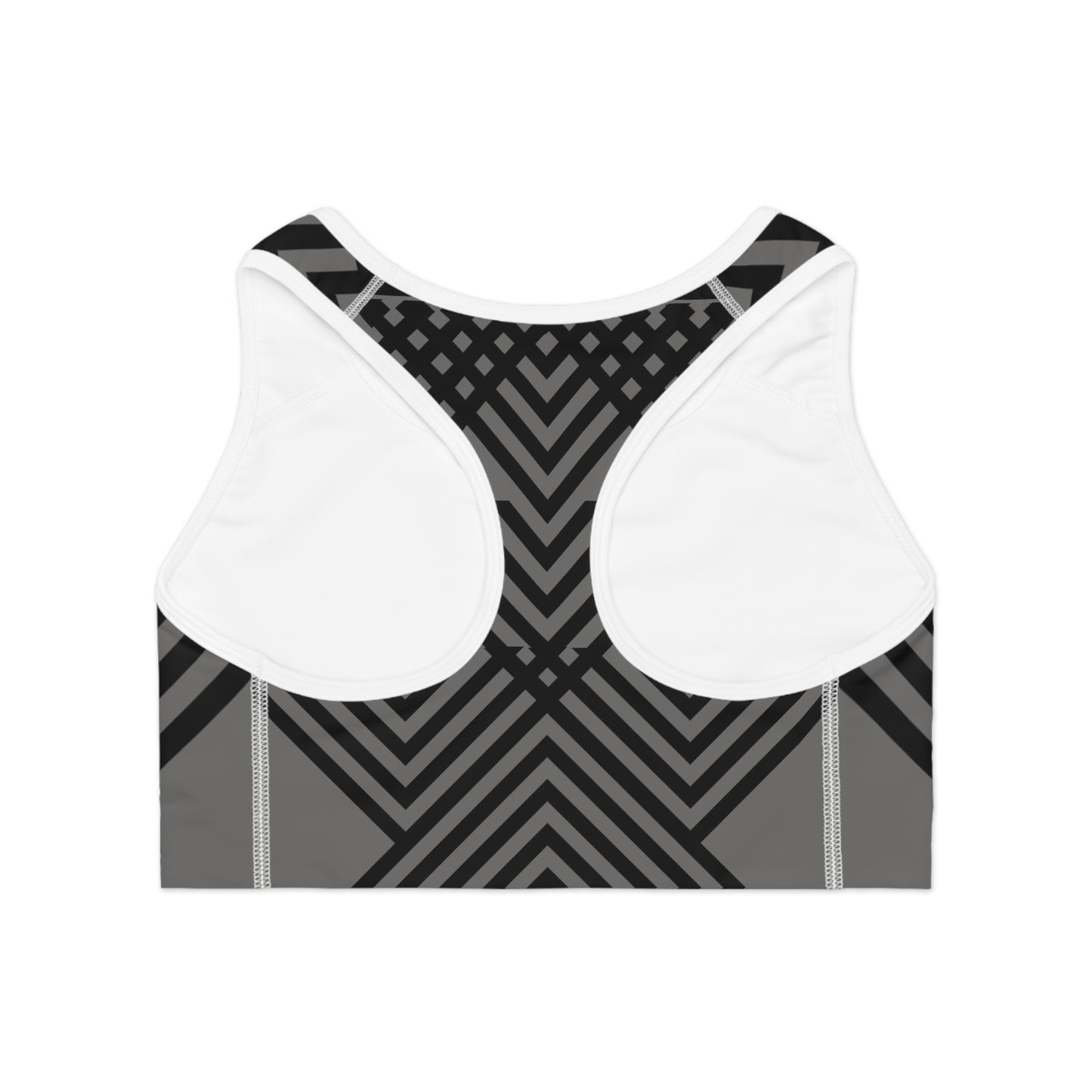 Chrome With Strips Sports Bra (AOP)