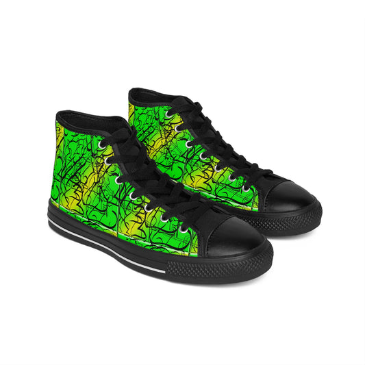 Dog and Cat on Green Women's Classic Sneakers