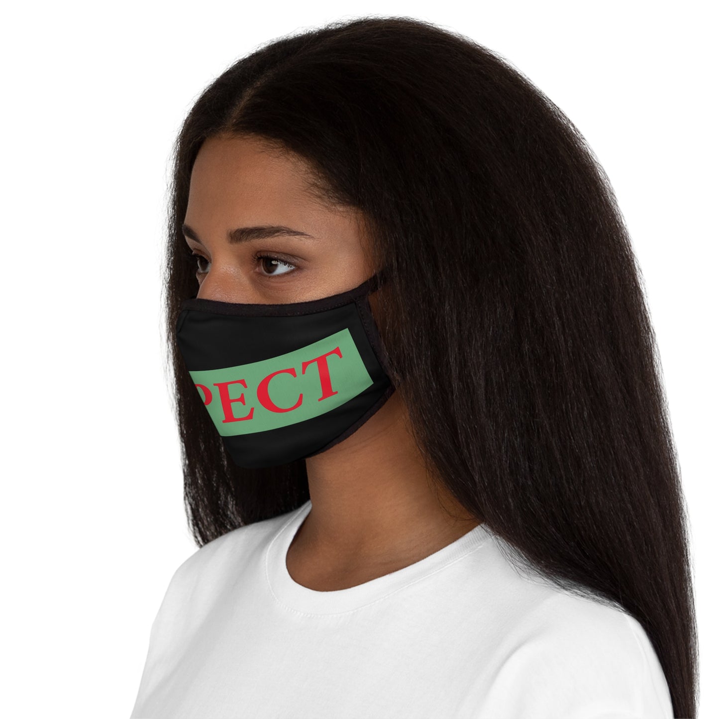 Respect On Black Fitted Polyester Face Mask