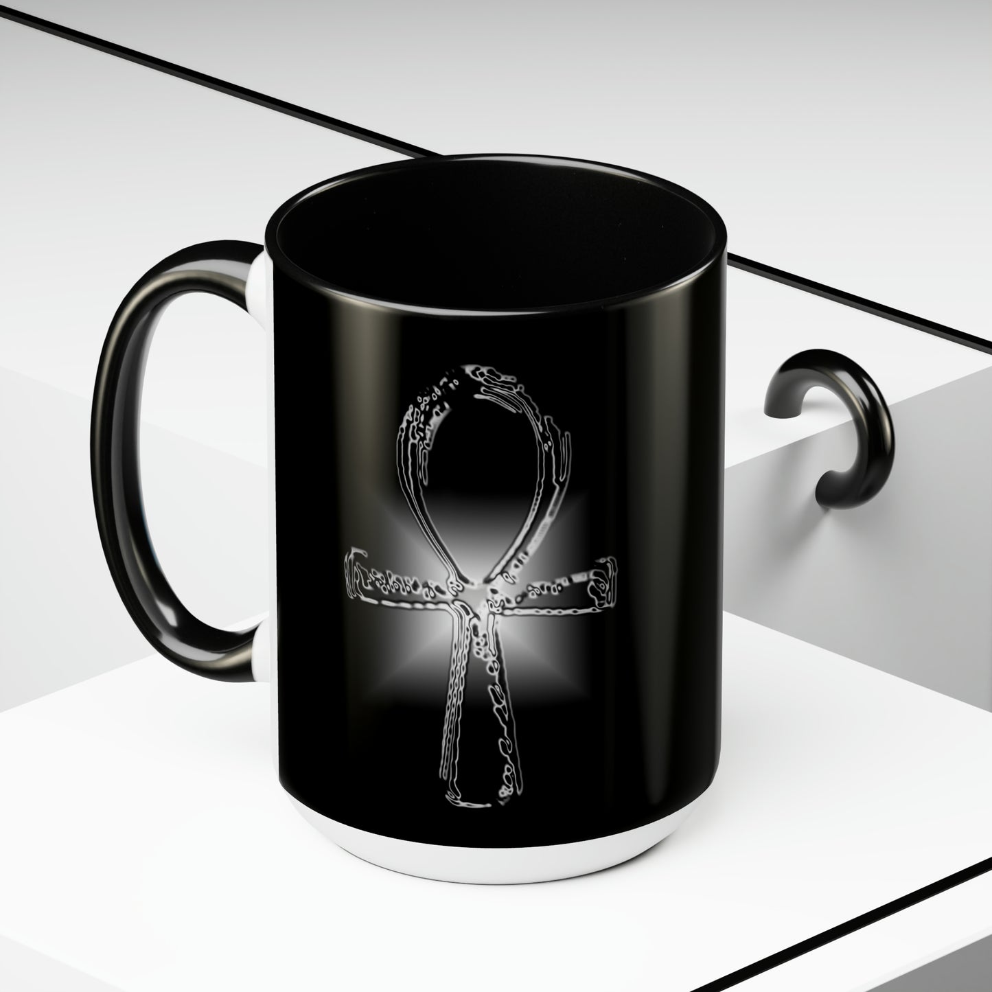 Glass ANKH Two-Tone Coffee Mugs, 15oz