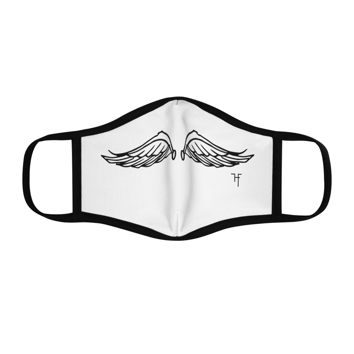 Wings On White Fitted Polyester Face Mask