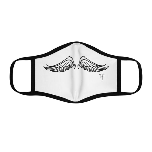 Wings On White Fitted Polyester Face Mask