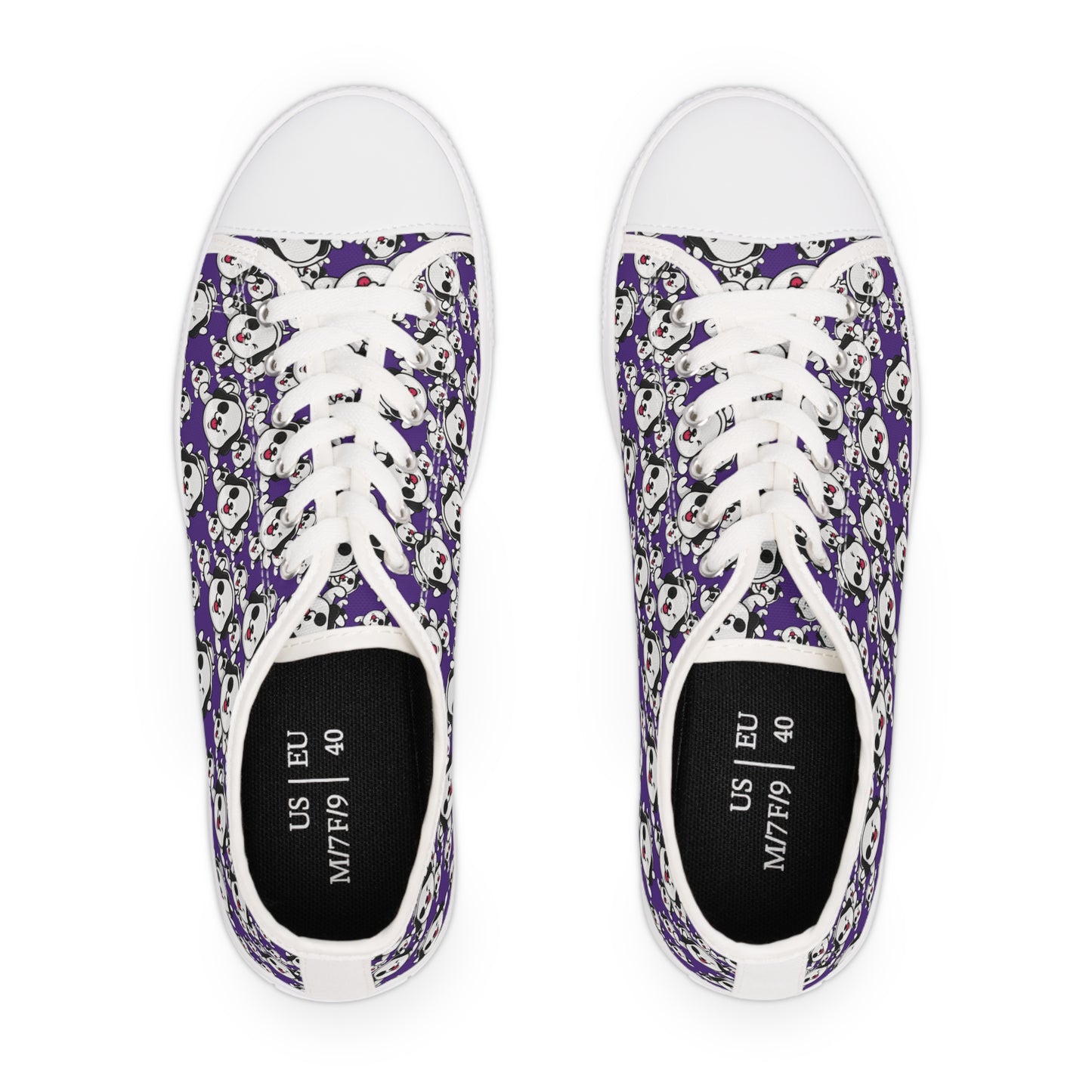 Dog on Purple Women's Low Top Sneakers