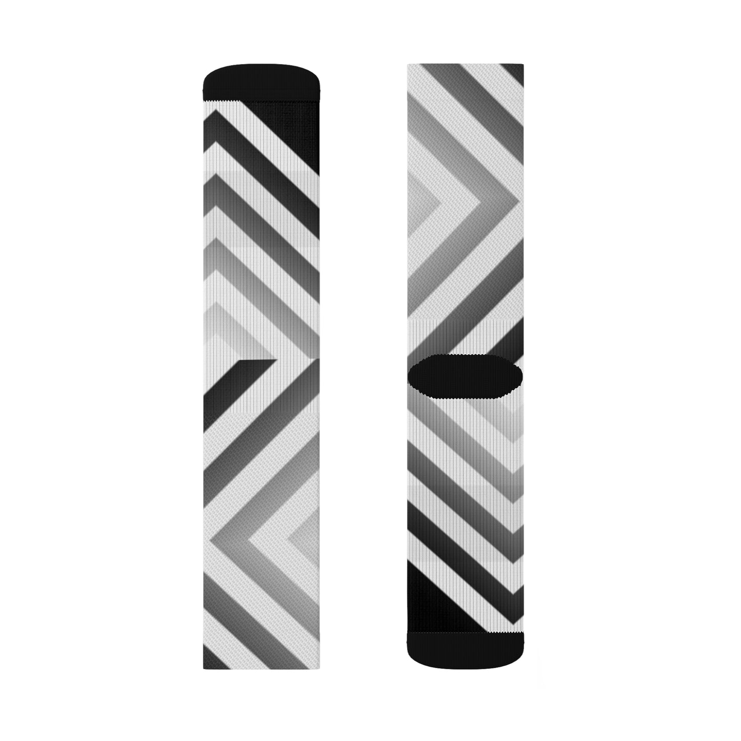 B & W Arrow Down       Sublimation Socks