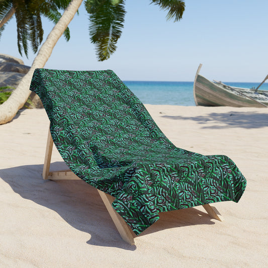 Mint Black  Beach Towel