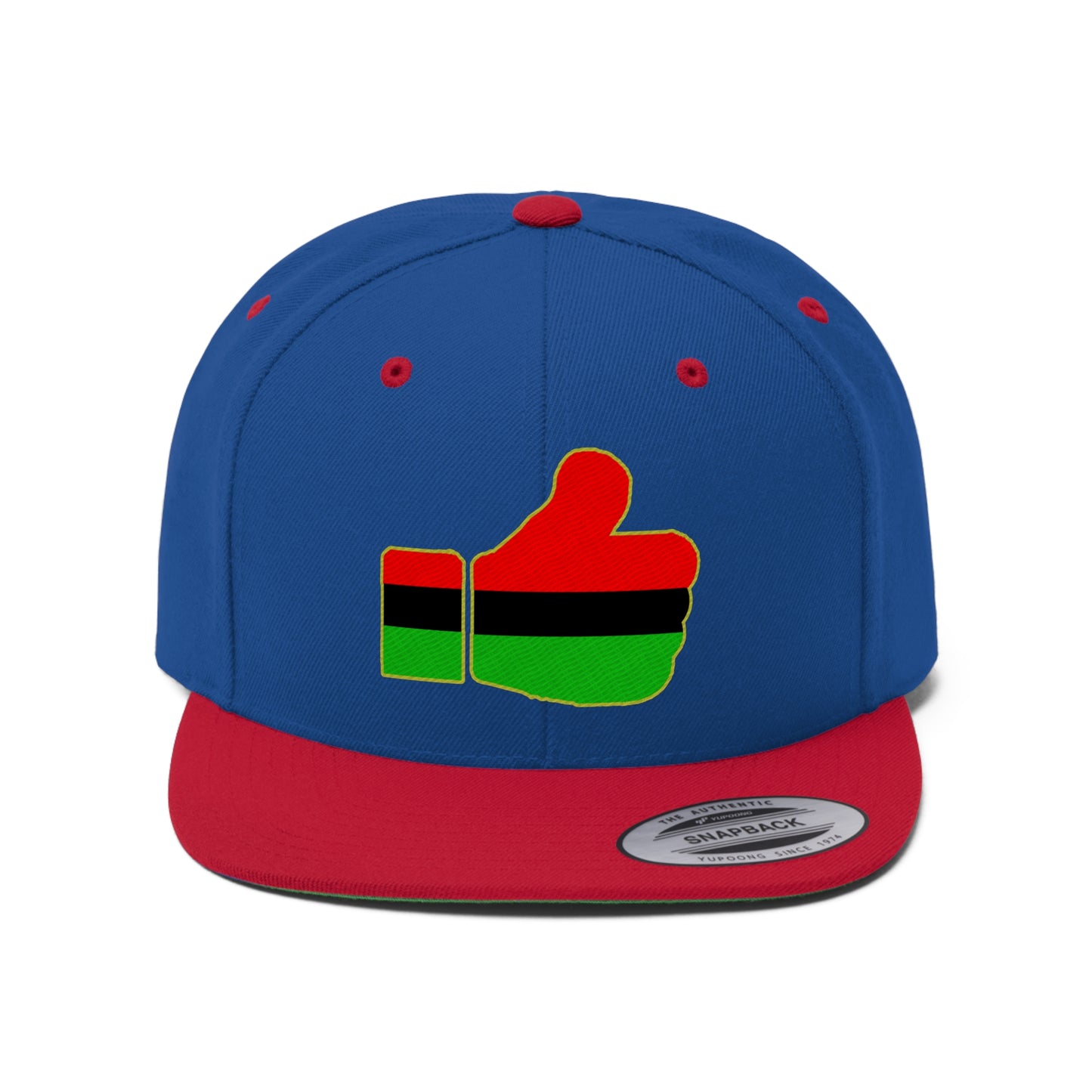 Thumbs Up  African Diaspora (EMBROIDERED)  Unisex Flat Bill Hat