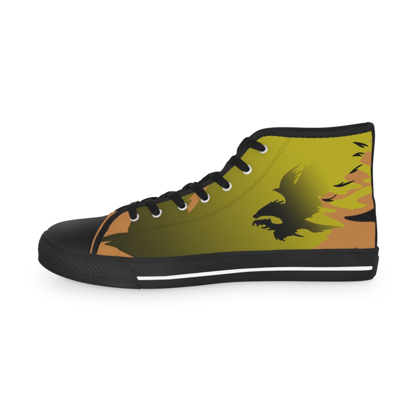 Golden Black Raptor   Men's High Top Sneakers