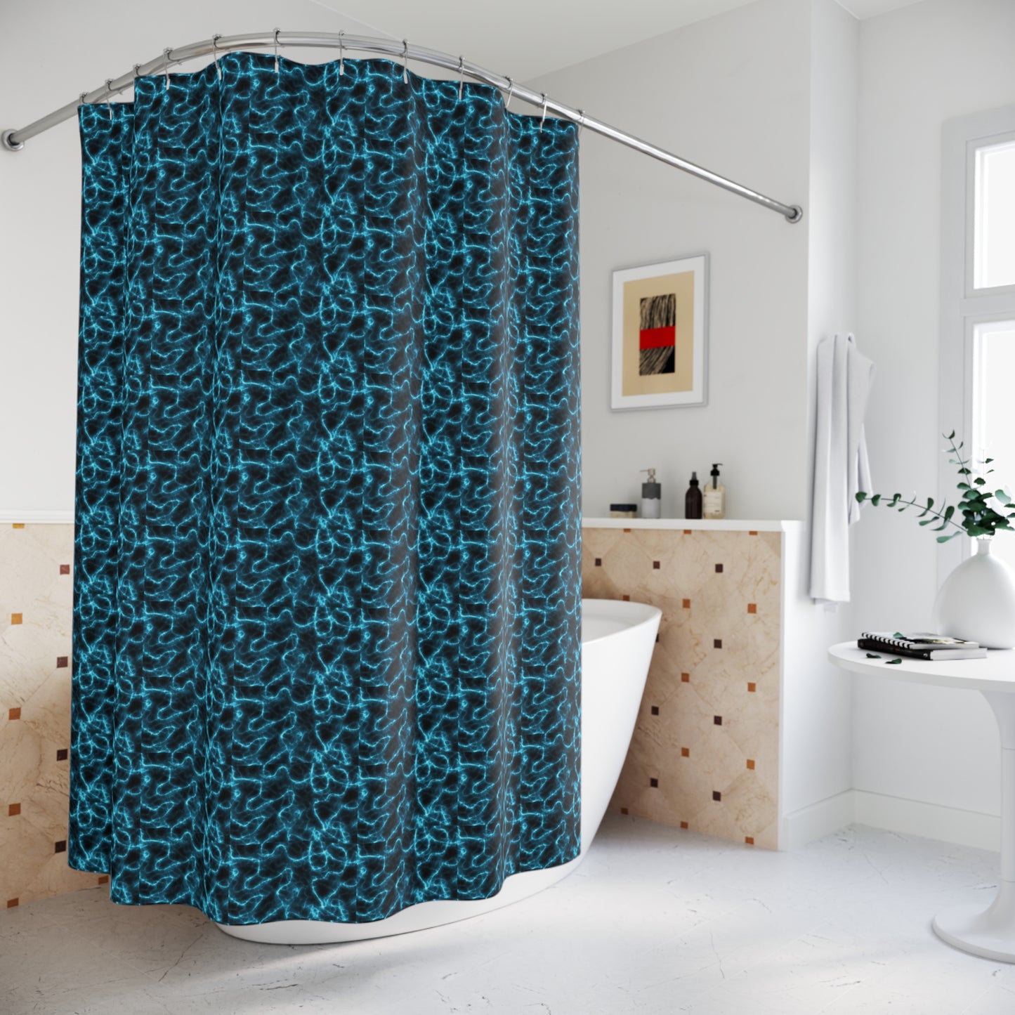 Background-lits Polyester Shower Curtain