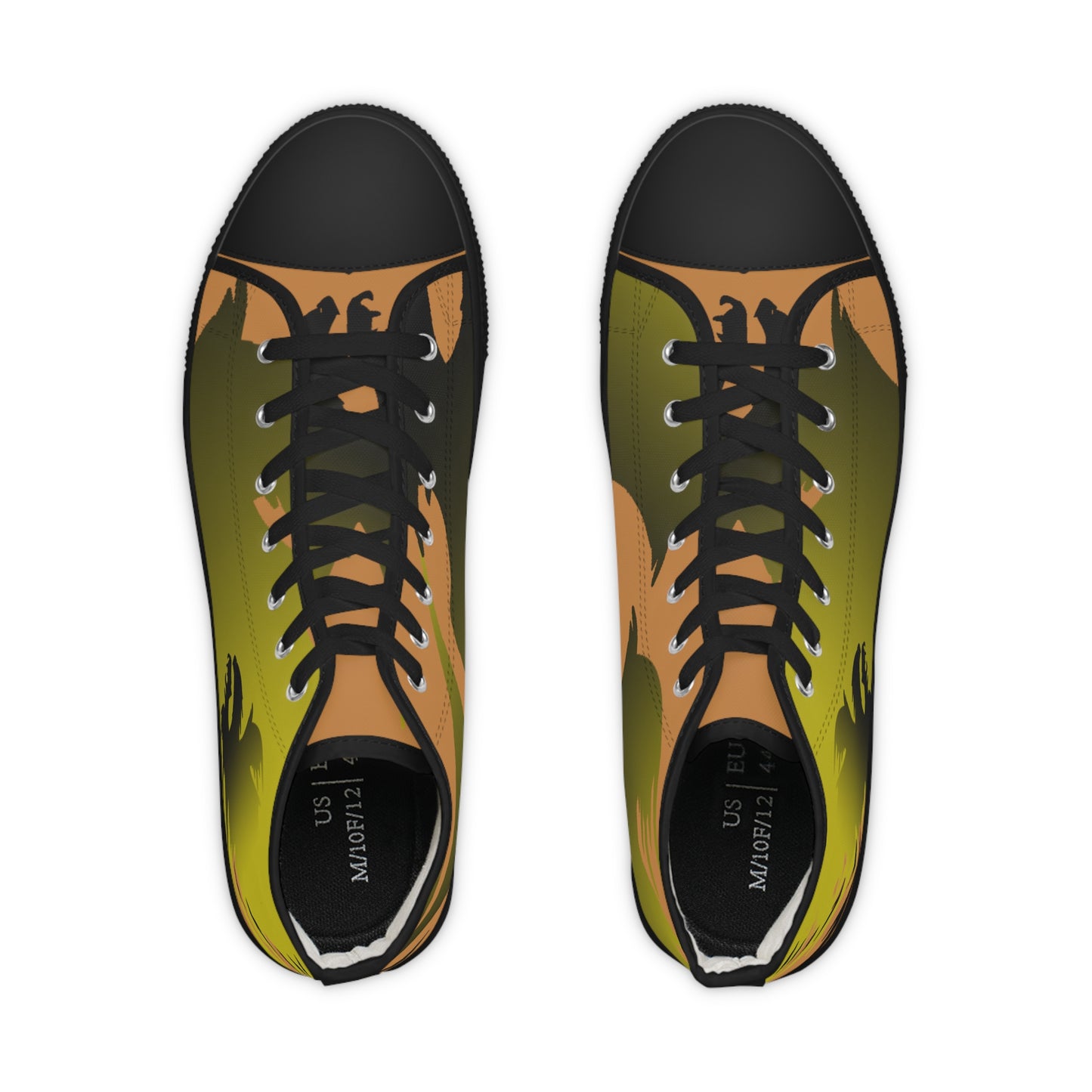 Golden Black Raptor   Men's High Top Sneakers