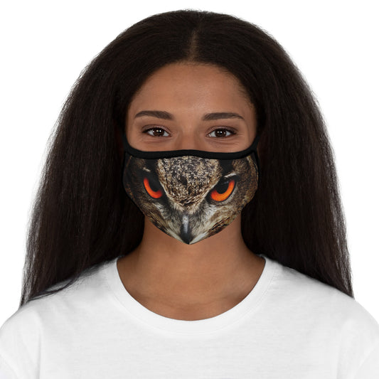 Owl Face Fitted Polyester Face Mask